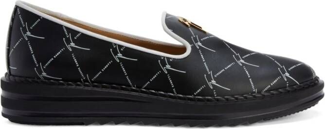 Giuseppe Zanotti Tim logo-lettering loafers Black