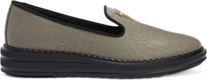 Giuseppe Zanotti Tim logo-lettering loafers Grey
