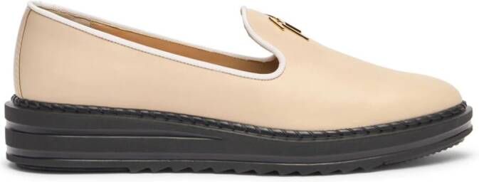 Giuseppe Zanotti Tim logo-lettering loafers Neutrals
