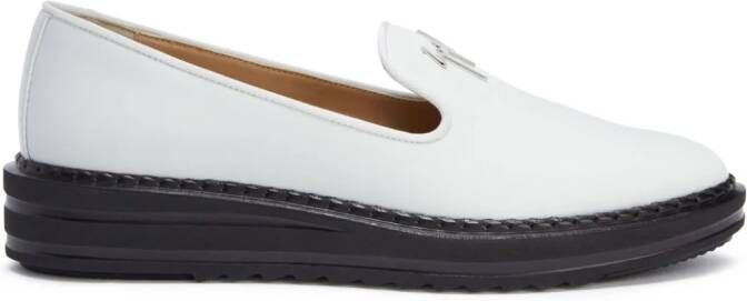 Giuseppe Zanotti Tim logo-lettering loafers White