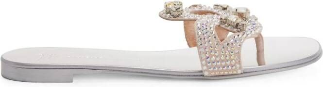 Giuseppe Zanotti Turchesite flat suede sandals White