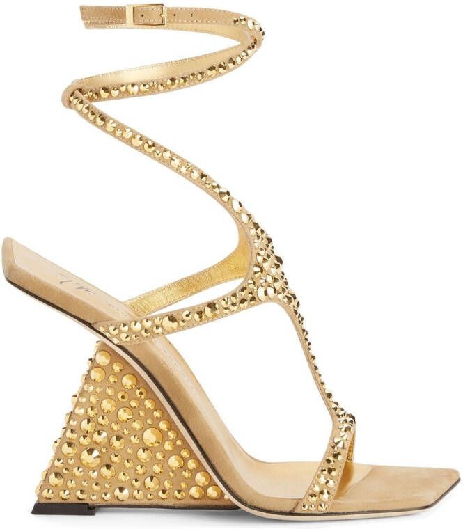 Giuseppe Zanotti Tutankamon crystal 105mm sandals Gold