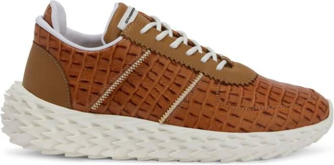 Giuseppe Zanotti Urchin crocodile-print leather sneakers Brown