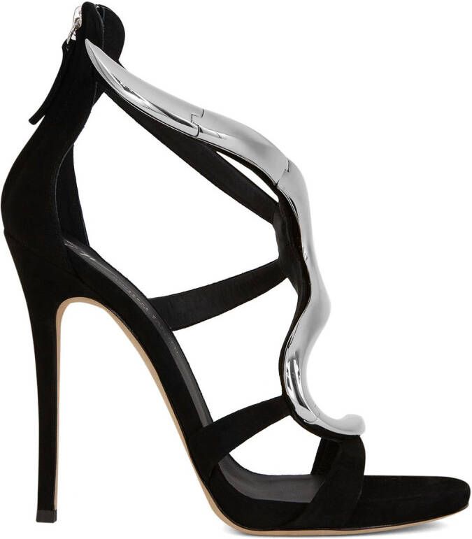 Giuseppe Zanotti 120mm Venere metallic-snake sandals Black