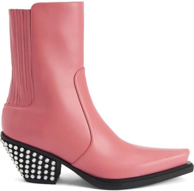 Giuseppe Zanotti 75mm Yanhira crystal-embellished ankle boots Pink