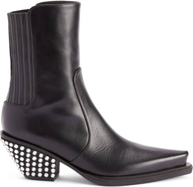 Giuseppe Zanotti Yanhira 75mm crystal-embellished ankle boots Black