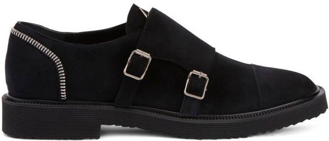 Giuseppe Zanotti zip-trimmed suede loafers Black