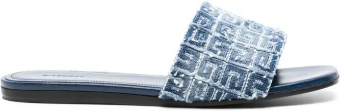 Givenchy 4G-monogram distressed slides Blue