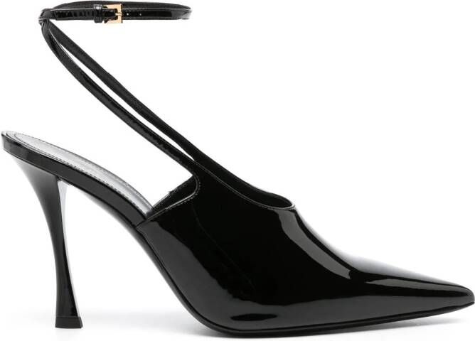 Givenchy 95mm patent leather slingback pumps Black