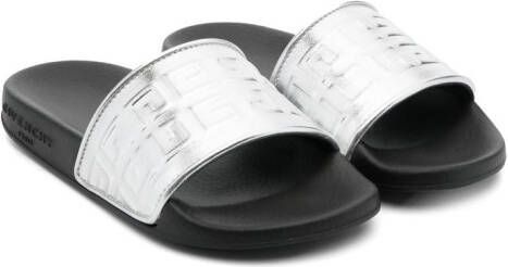 Givenchy Kids debossed-Greca detail slides Silver