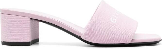 Givenchy logo-print canvas sandals Pink