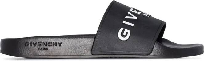 Givenchy embossed-logo slides Black