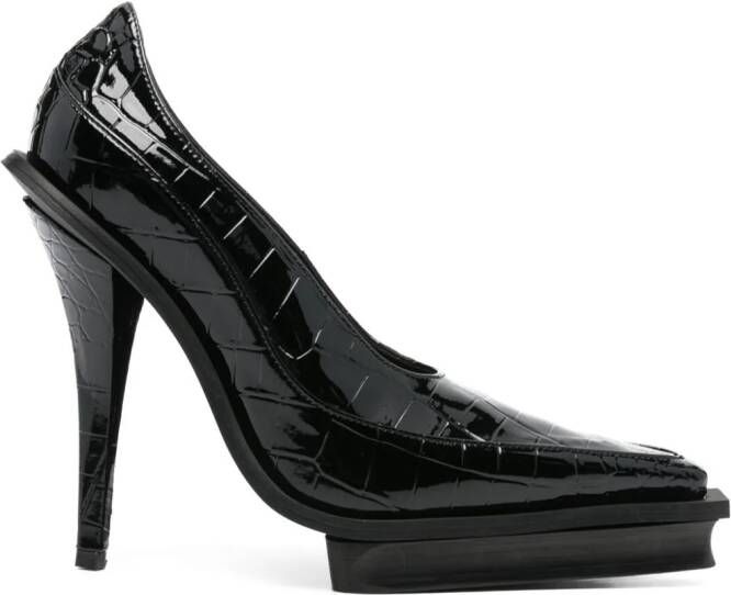 GmbH Asena 140mm croc-embossed pumps Black