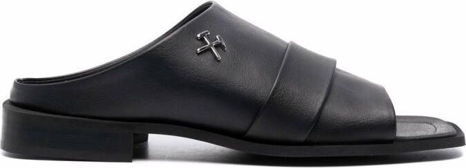 GmbH logo-plaque faux-leather sandals Black