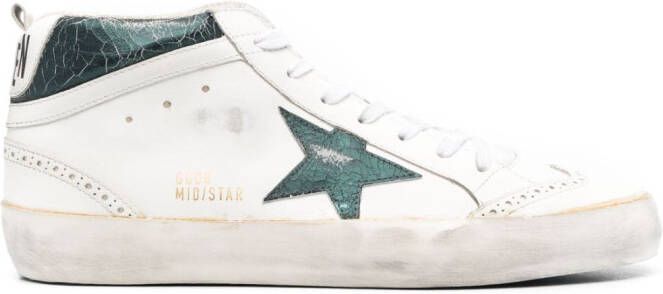 Golden Goose cracked-effect Mid Star sneakers Neutrals