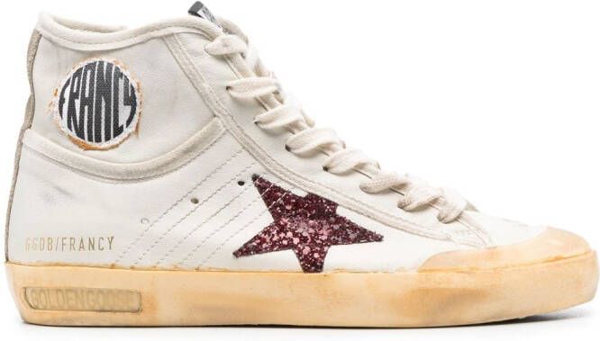 Golden Goose distressed high-top sneakers Neutrals