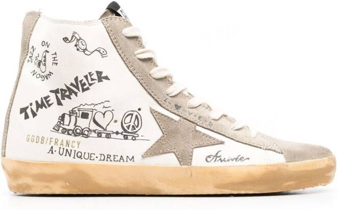 Golden Goose Francy Journey-print high-top sneakers White