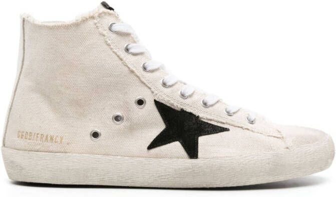 Golden Goose Francy suede-star canvas sneakers Neutrals
