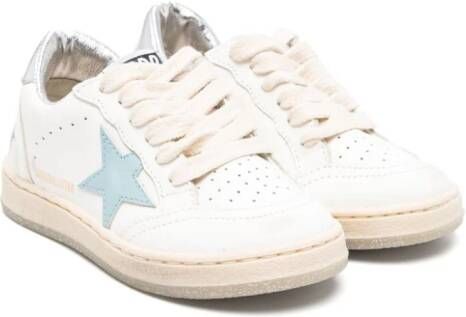 Golden Goose Kids Ball Star leather sneakers White