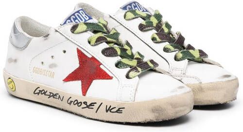 Golden Goose Kids low-top camouflage lace sneakers White