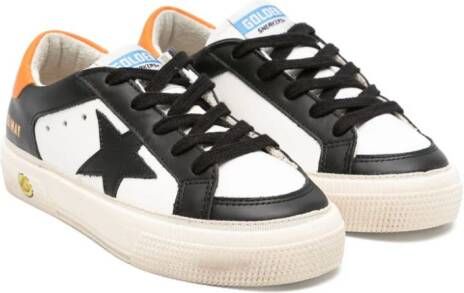 Golden Goose Kids star-patch leather sneakers White