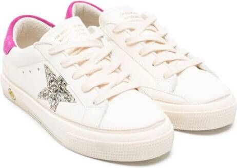 Golden Goose Kids May Young leather sneakers White