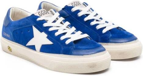 Golden Goose Kids Super-star lace-up suede sneakers Blue