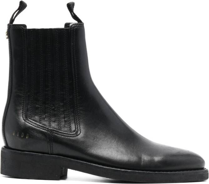 Golden Goose logo-charm leather boots Black