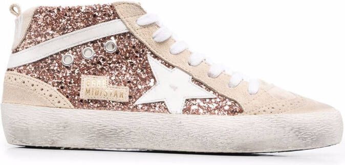 Golden Goose Mid Star glitter sneakers Pink