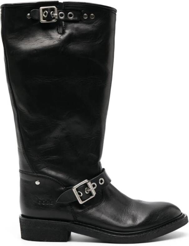 Golden Goose round-toe polished-finish boots Black