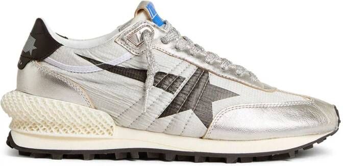Golden Goose Running Marathon laminated-leather sneakers Silver