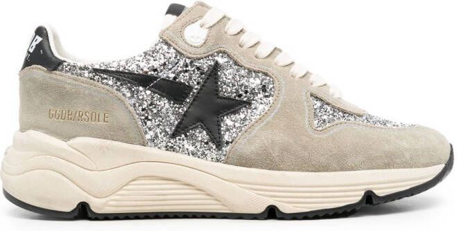 Golden Goose Running Sole glitter-embellished sneakers Grey