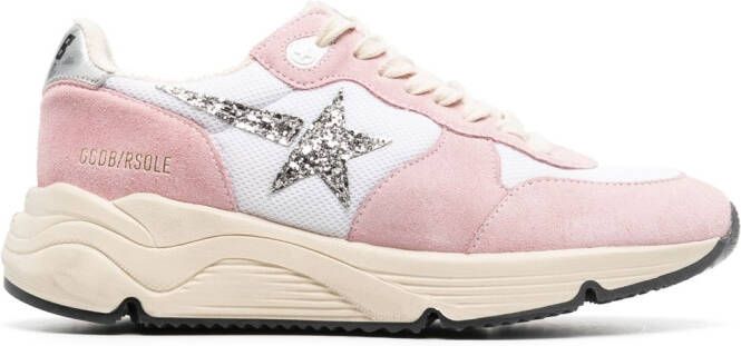 Golden Goose Running-Sole suede sneakers Pink