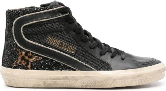 Golden Goose Slide high-top leather sneakers Black