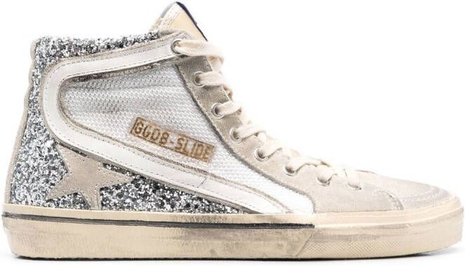 Golden Goose Slide high-top sneakers Silver