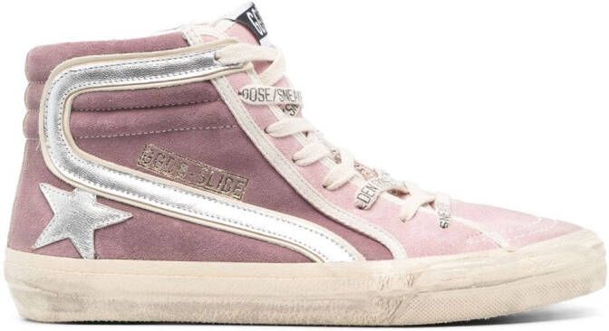 Golden Goose Slide high-top suede sneakers Pink