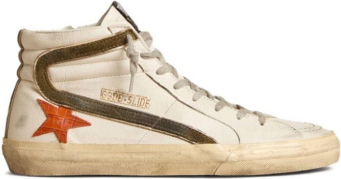 Golden Goose Slide leather high-top sneakers Neutrals