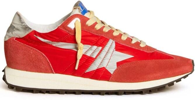 Golden Goose Star Laminated Trainers Red