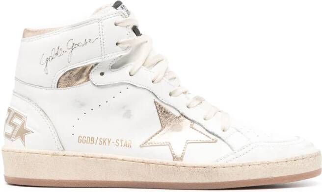 Golden Goose star-patch lace-up sneakers White