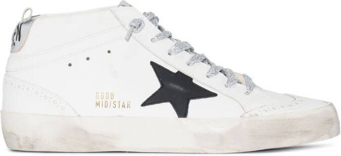 Golden Goose star-patch lace-up sneakers White
