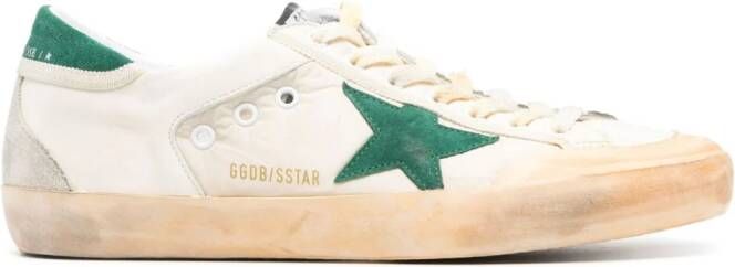 Golden Goose Super-Star distressed panelled sneakers Neutrals