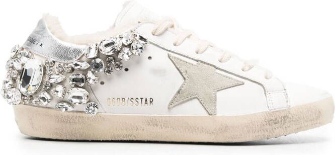Golden Goose Super-Star embellished low-top sneakers White