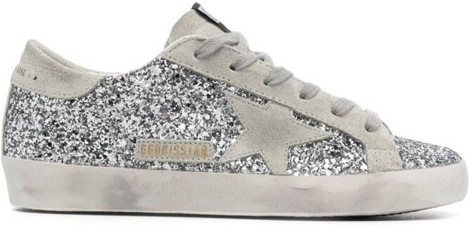 Golden Goose Super-Star glitter sneakers Silver