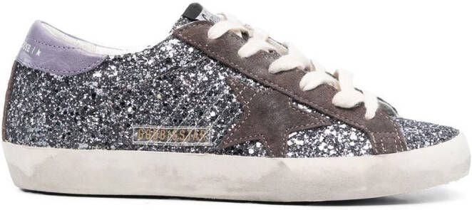 Golden Goose Super-Star glitter sneakers Silver