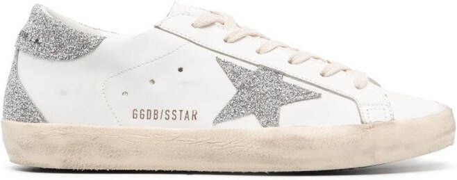 Golden Goose Superstar glitter-embellished sneakers White