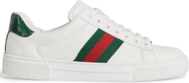 Gucci Ace Web-stripe leather sneakers White