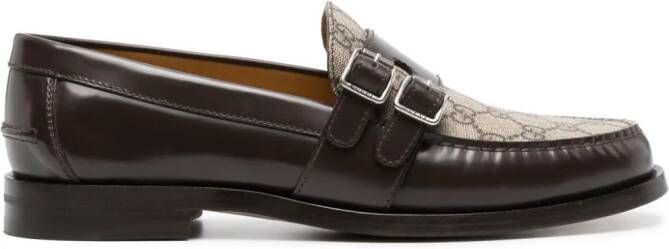 Gucci GG Supreme leather loafers Neutrals