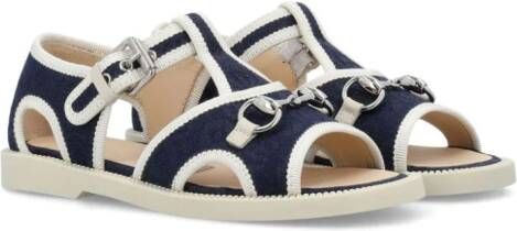 Gucci Kids Horsebit-detail sandals Blue