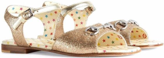 Gucci Kids Hosebit glitter sandals Gold