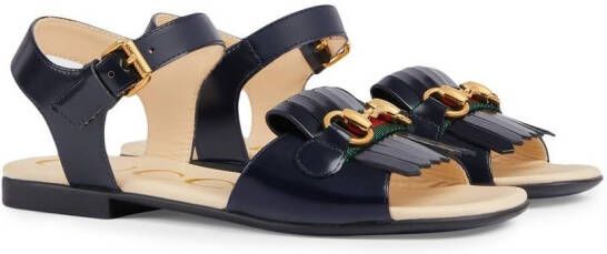 Gucci Kids Horsebit leather sandals Blue
